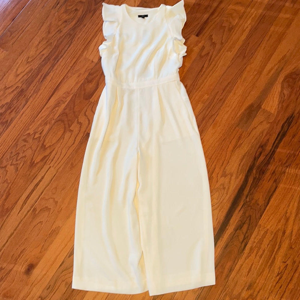 JCREW Sleeveless ruffle jumpsuit in 365 crepe